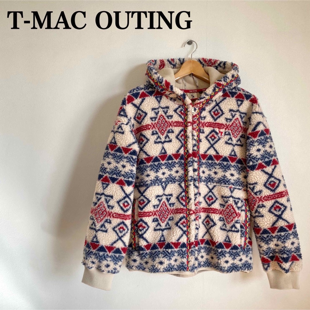 極美品✨　T–MAC OUTING　シープボア フード パーカー  アウターボアジャケット