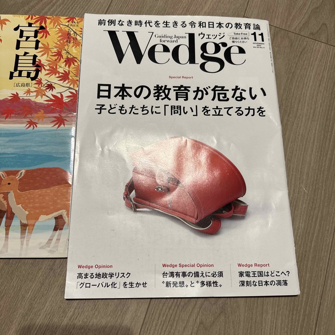 Wedge 11月号　ひととき（宮島） エンタメ/ホビーの雑誌(ビジネス/経済/投資)の商品写真