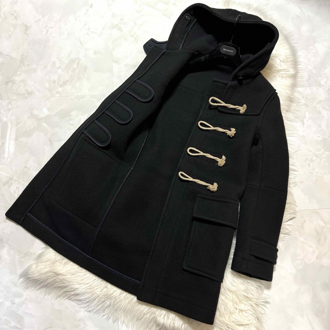 BALMAIN(バルマン)の本物 コレクションモデル バルマンオム メルトン ダッフルコート 44 黒  メンズのジャケット/アウター(ダッフルコート)の商品写真