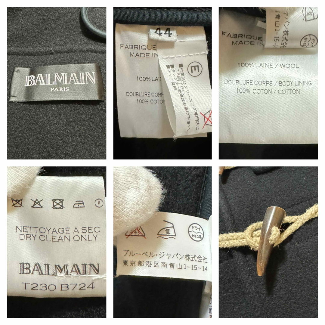 BALMAIN(バルマン)の本物 コレクションモデル バルマンオム メルトン ダッフルコート 44 黒  メンズのジャケット/アウター(ダッフルコート)の商品写真