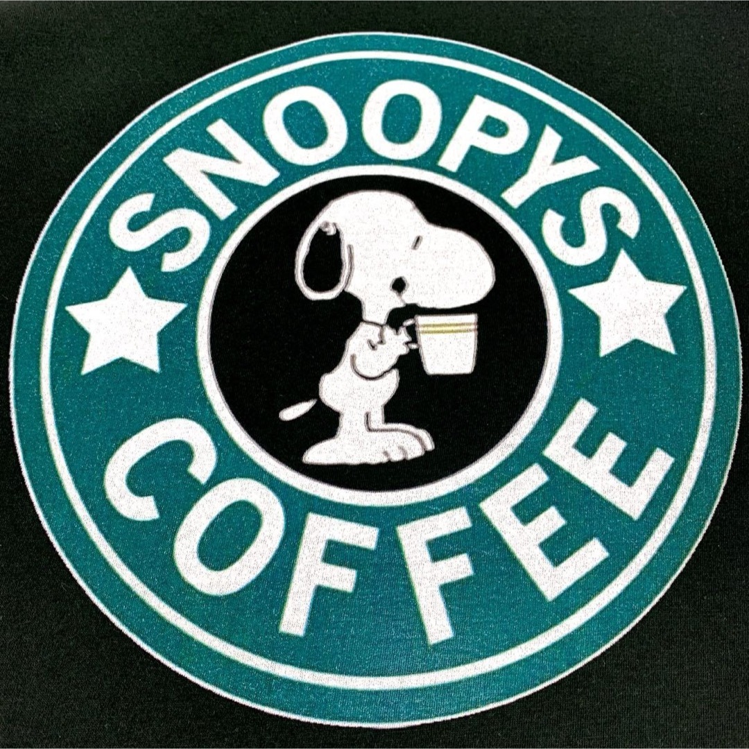 新品 スヌーピー SNOOPY スタバ コーヒー カフェ パロディ ロゴ ロンTコットン100%