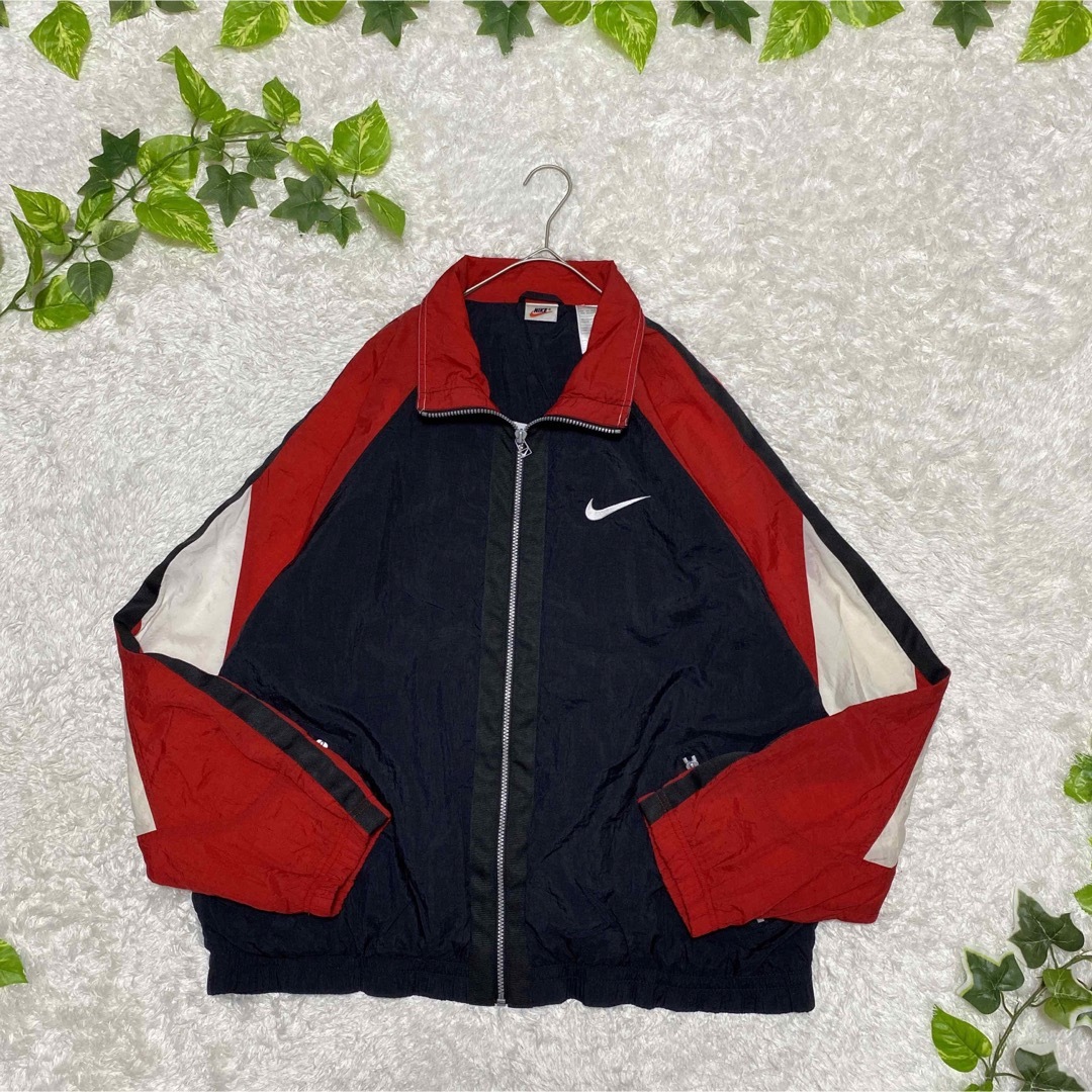 NIKE - NIKE ナイキ ナイロンジャケット ブルゾン 刺繍 古着 ス NIKE - NIKE ナイキ ナイロンジャケット ブルゾン 刺繍 古着 ス