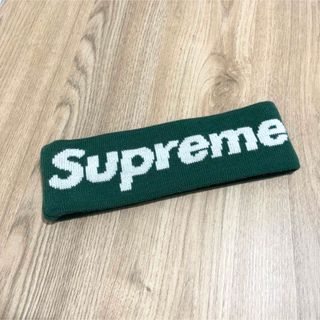 シュプリーム(Supreme)の希少 SupremeｘNewEra ロゴ ヘアバンド グリーン 2018AW(その他)