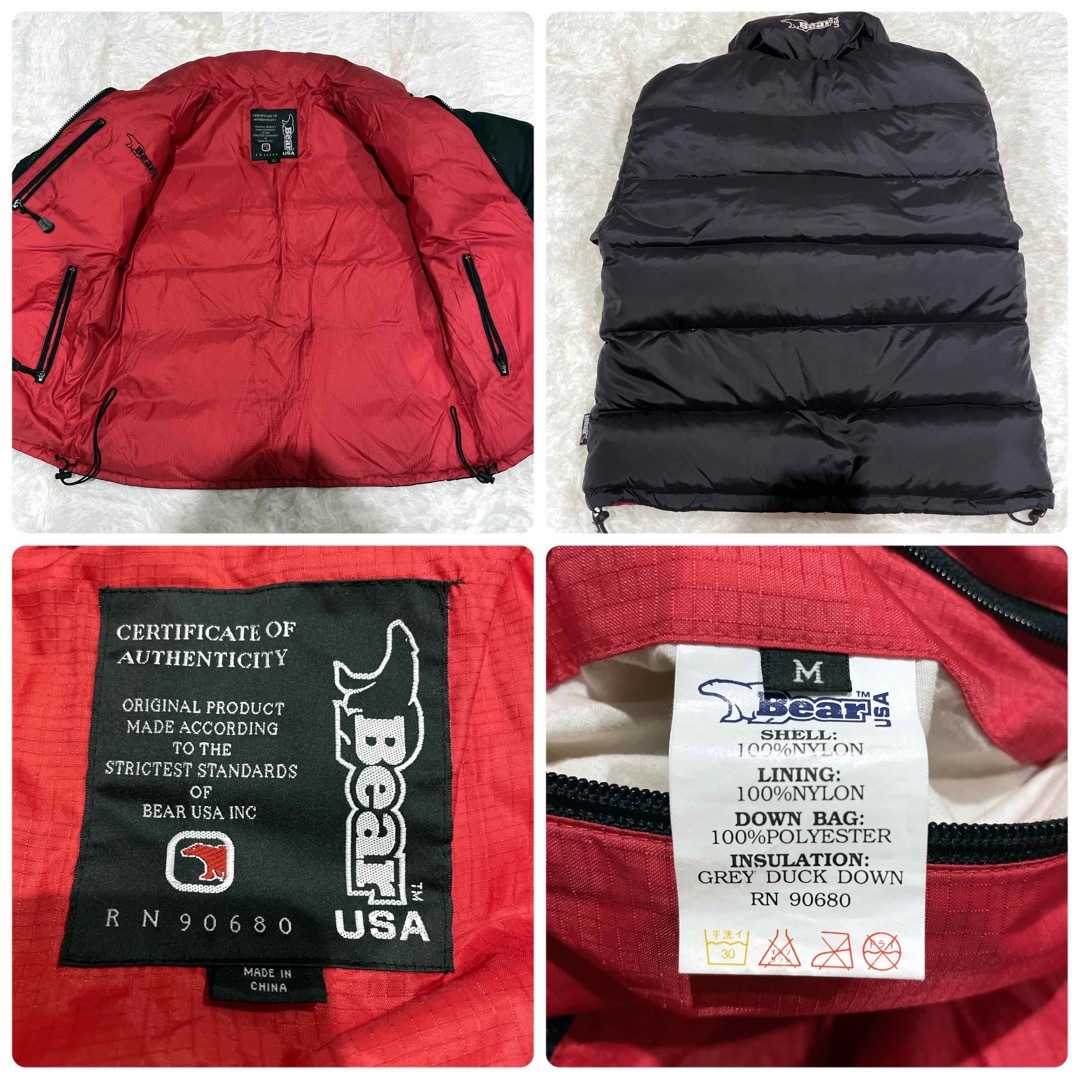 Bear USA(ベアー)の美品 Bear USA ベアー ダウンジャケット リバーシブル 黒 赤 90s メンズのジャケット/アウター(ダウンジャケット)の商品写真