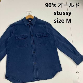 stussy ステューシー 90's シャツ　USA ストレッチ　ワークシャツ