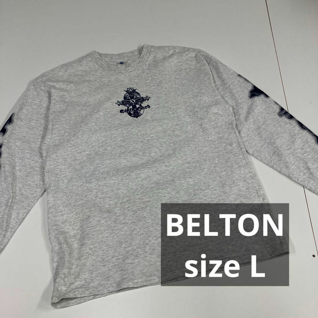 BELTON ベルトン　ロンT カットソー　Tシャツ　クロス　十字架　USA古着のサムネイル