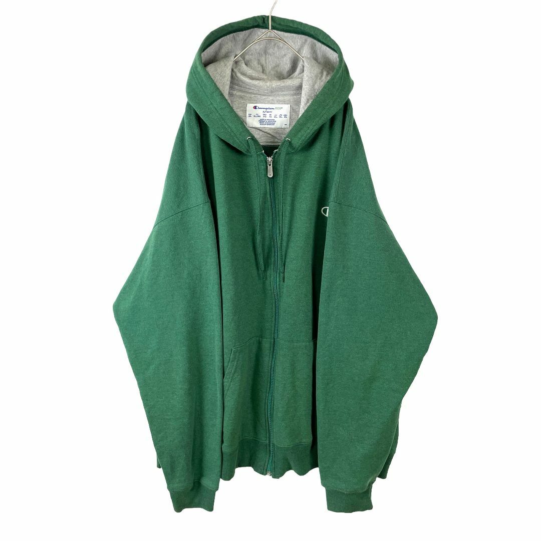 Champion(チャンピオン)の人気 ビッグサイズ チャンピオン ジップアップ スウェットパーカー 緑 2XL メンズのトップス(パーカー)の商品写真