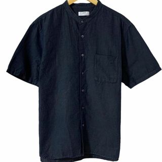 ユニクロ(UNIQLO)のUNIQLO ユニクロ 半袖 シャツ トップス 麻 ブラック メンズ 美品(シャツ)