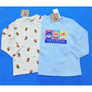 アンパンマン(アンパンマン)の新品　100cm　アンパンマン　長袖トレーナー2枚セット　アイボリー×ライトブル(Tシャツ/カットソー)