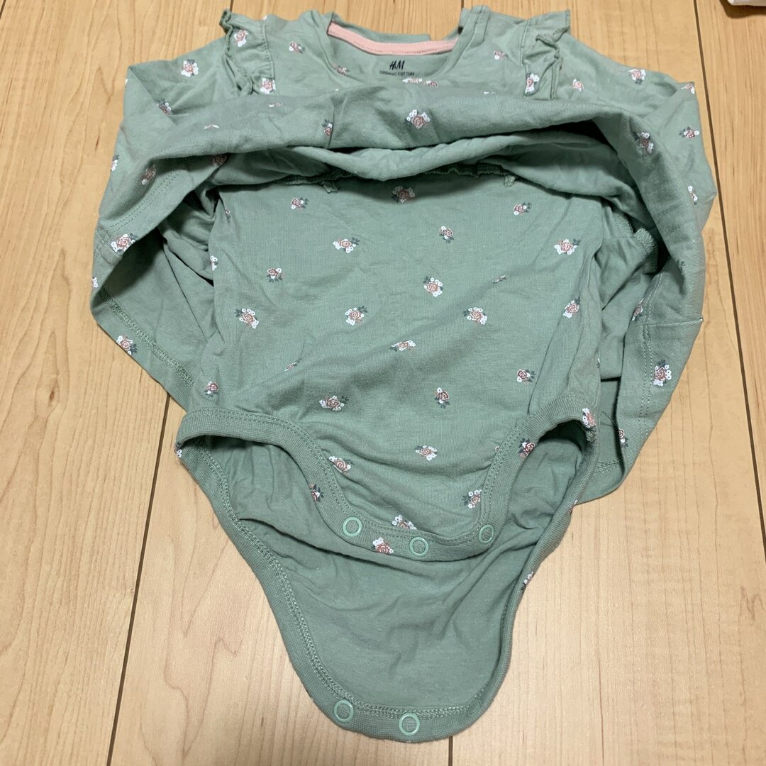 H&M(エイチアンドエム)のH&M ベビー　ワンピース　ロンパース付き　6m-9m 美品 キッズ/ベビー/マタニティのベビー服(~85cm)(ワンピース)の商品写真