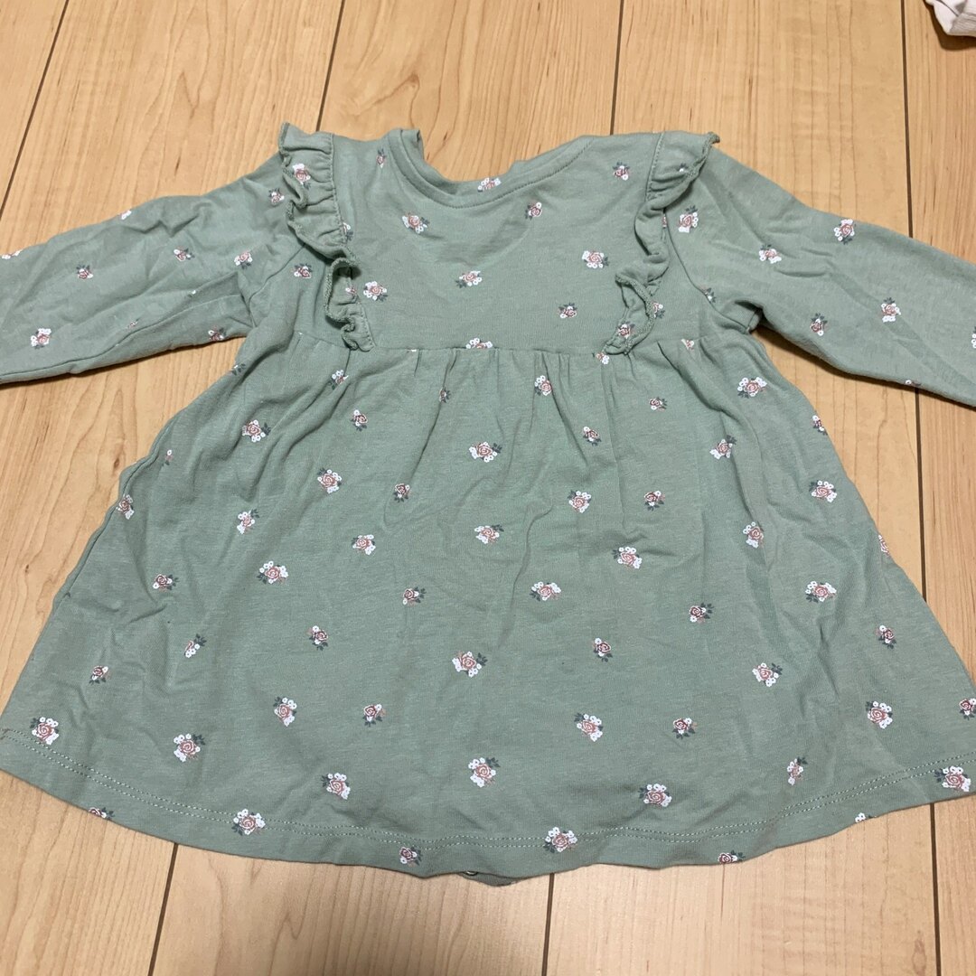 H&M(エイチアンドエム)のH&M ベビー　ワンピース　ロンパース付き　6m-9m 美品 キッズ/ベビー/マタニティのベビー服(~85cm)(ワンピース)の商品写真