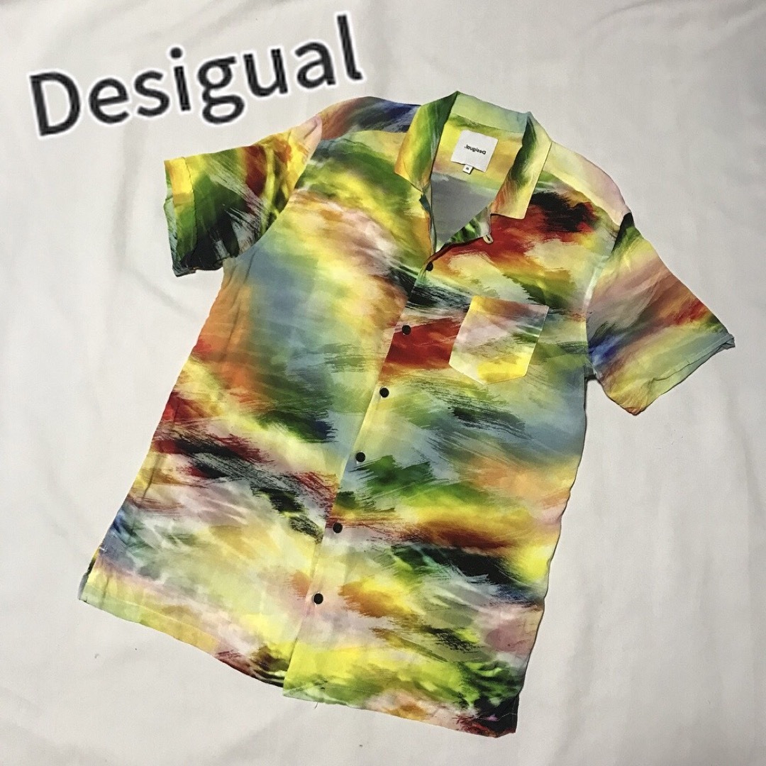 DESIGUAL(デシグアル)のデシグアル Desigual  半袖 シャツ　ELI  イエロー　アロハシャツ メンズのトップス(シャツ)の商品写真