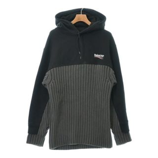 バレンシアガ(Balenciaga)のBALENCIAGA バレンシアガ パーカー XS 黒xグレー 【古着】【中古】(パーカー)