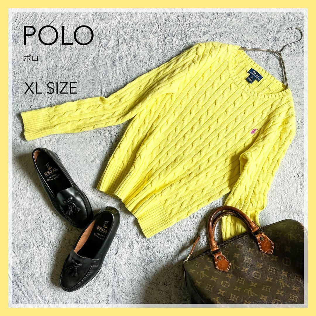 POLO RALPH LAUREN - 美品【POLO】ポロラルフローレン ケーブルニット