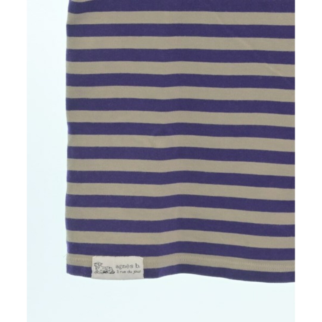 agnes b.(アニエスベー)のAgnes b. Tシャツ・カットソー 2(M位) 紫xグレー(ボーダー) 【古着】【中古】 レディースのトップス(カットソー(半袖/袖なし))の商品写真