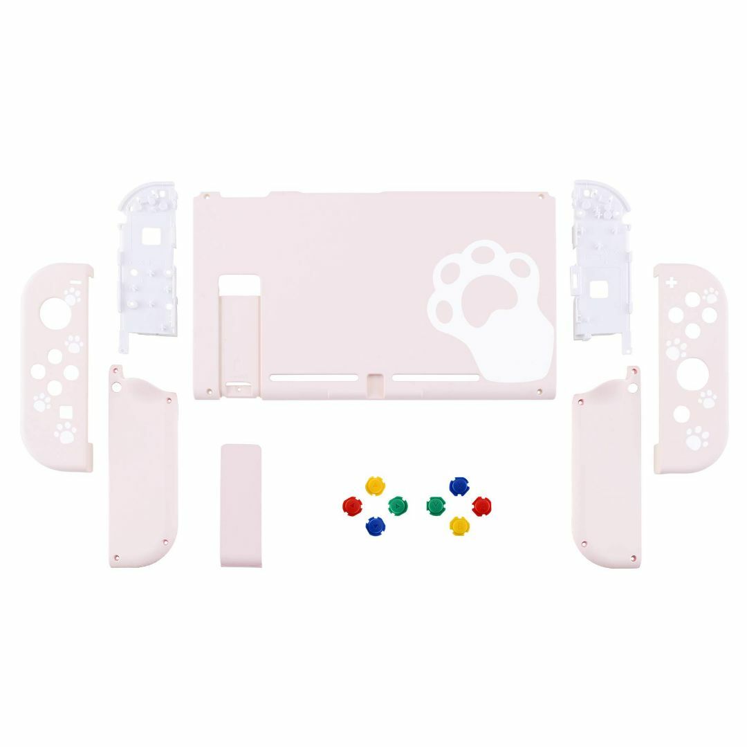 【サイズ:パタンデザイン_色:ピンク＆猫の白い肉球パタン】eXtremeRateゲームソフト/ゲーム機本体