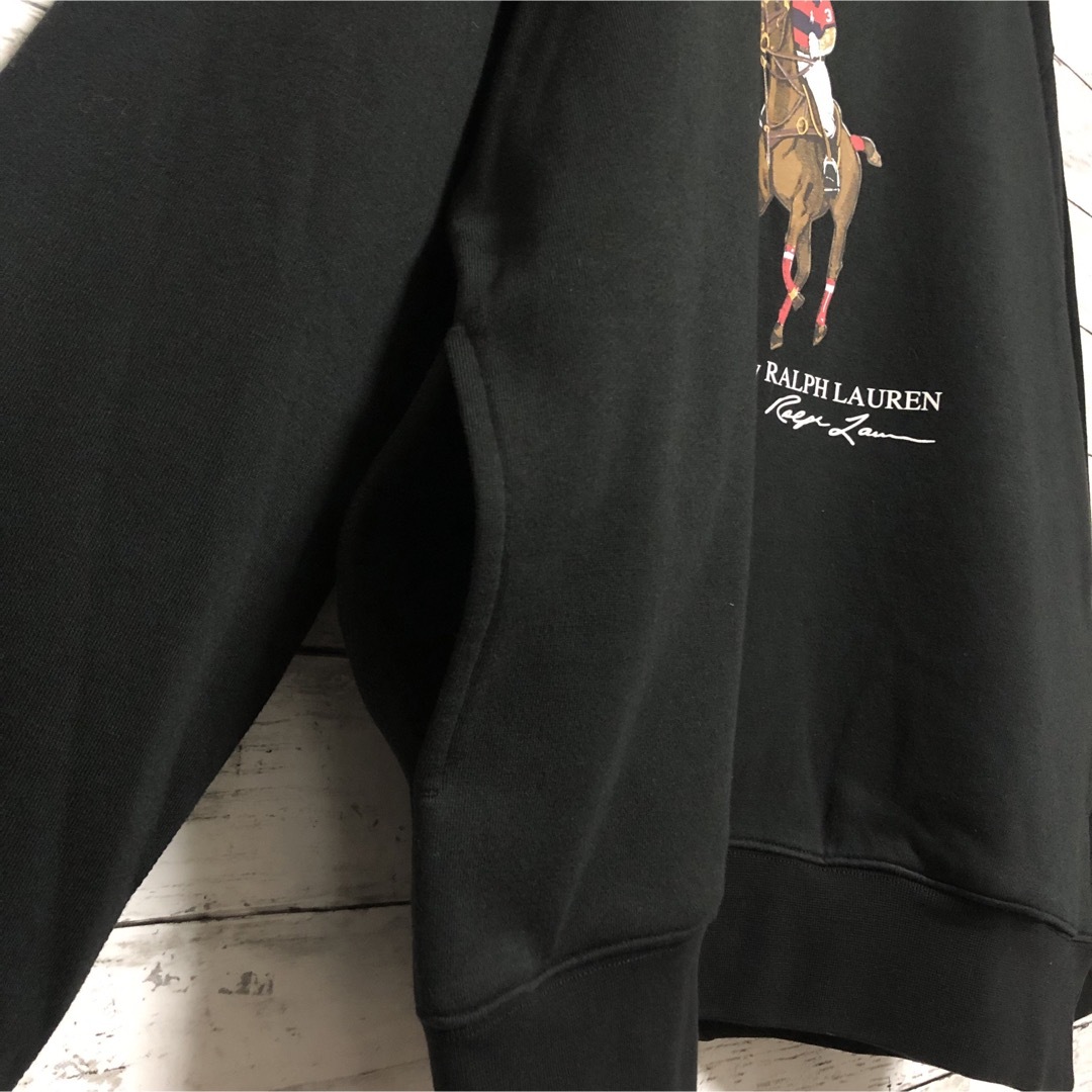 POLO RALPH LAUREN(ポロラルフローレン)の希少 新品 ポロプレイヤー ラルフローレン ポロベア 黒 ブラック パーカー L メンズのトップス(パーカー)の商品写真