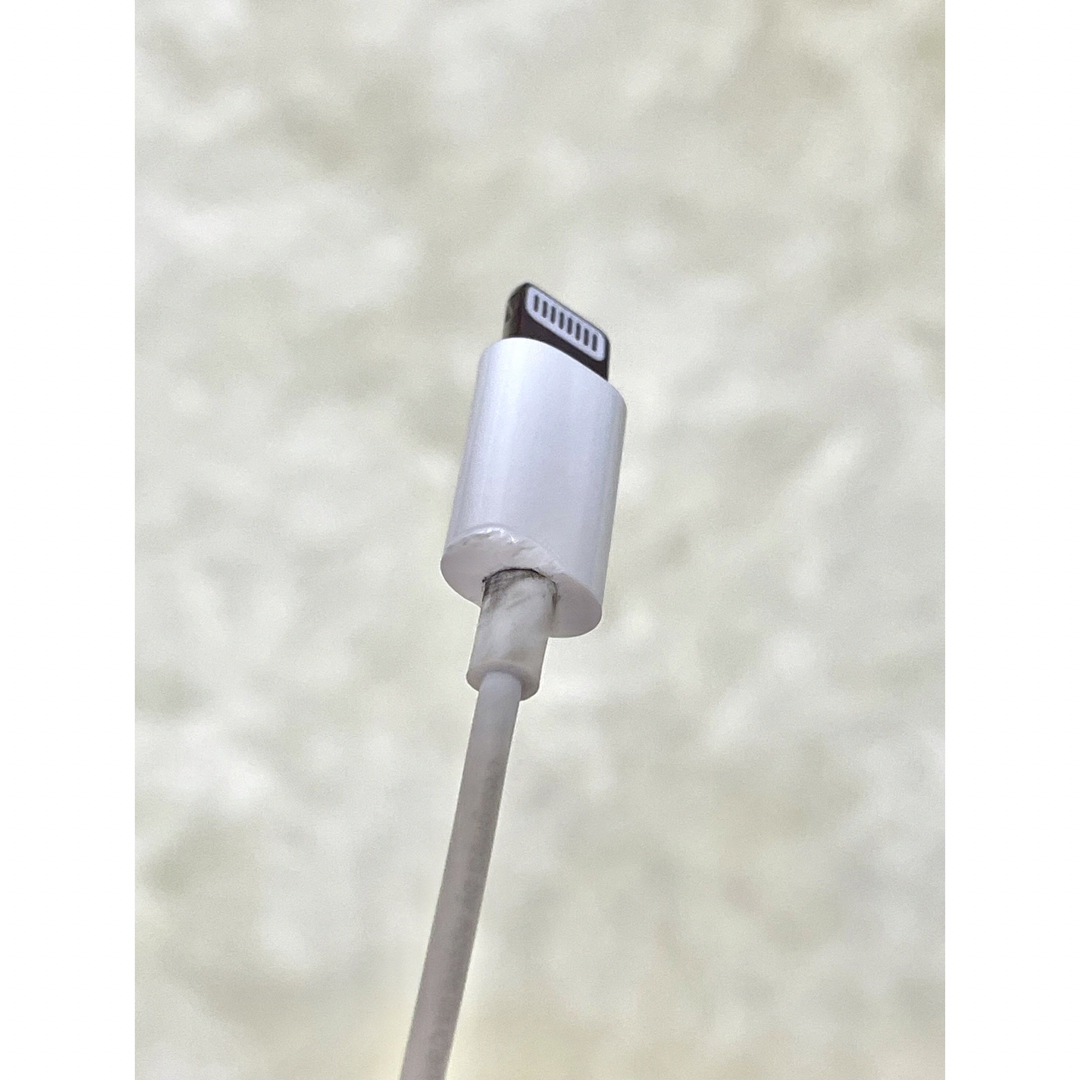 Apple(アップル)の【ジャンク品】Apple アップル　純正　充電ケーブル　イヤホンジャック スマホ/家電/カメラのスマホアクセサリー(ストラップ/イヤホンジャック)の商品写真