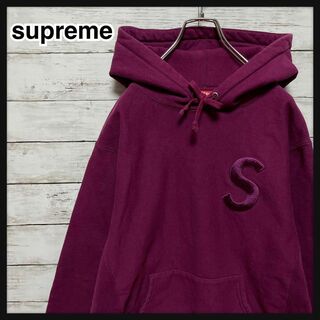 supreme S logo フーディー　hooded パープル　サイズXL