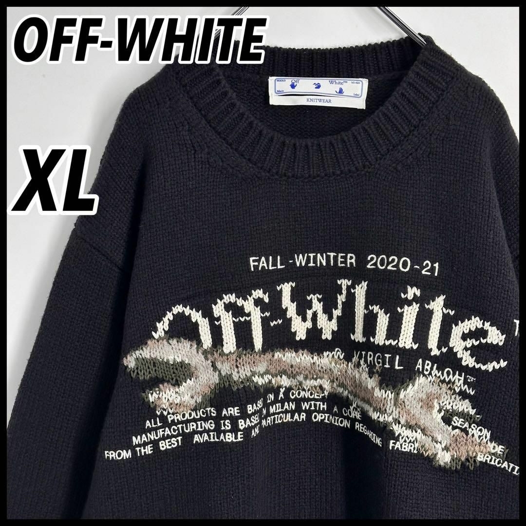 OFF-WHITE オフホワイト ニット・セーター L グレー