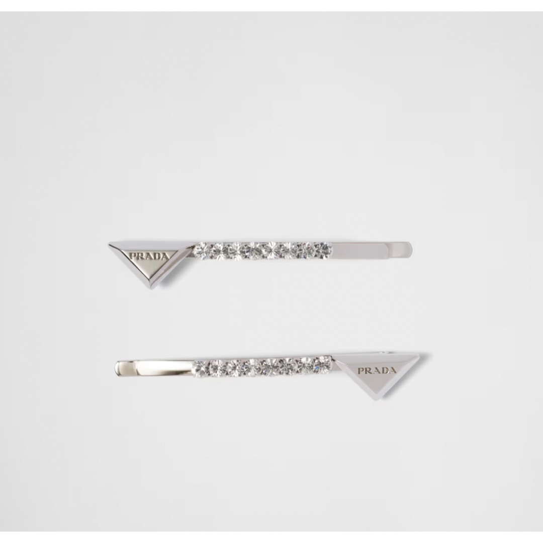 新品 PRADA プラダ ヘアクリップ ヘアピン クリスタル シルバー | フリマアプリ ラクマ