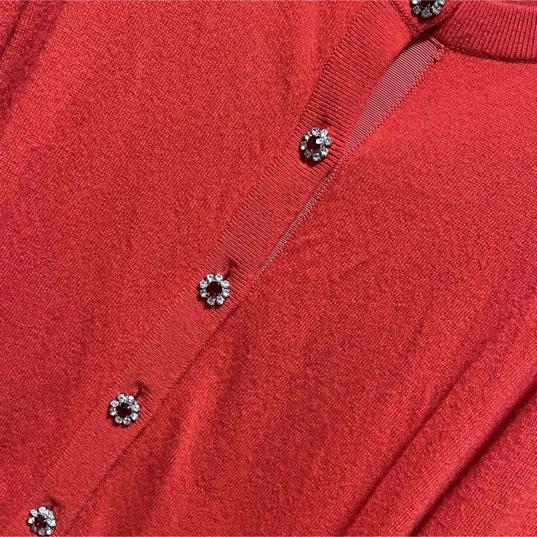 KATE SPADEケイトスペード カシミヤ混ウールビジューニットカーディガンS kate spade NEW YORK - ケイトスペードニューヨーク