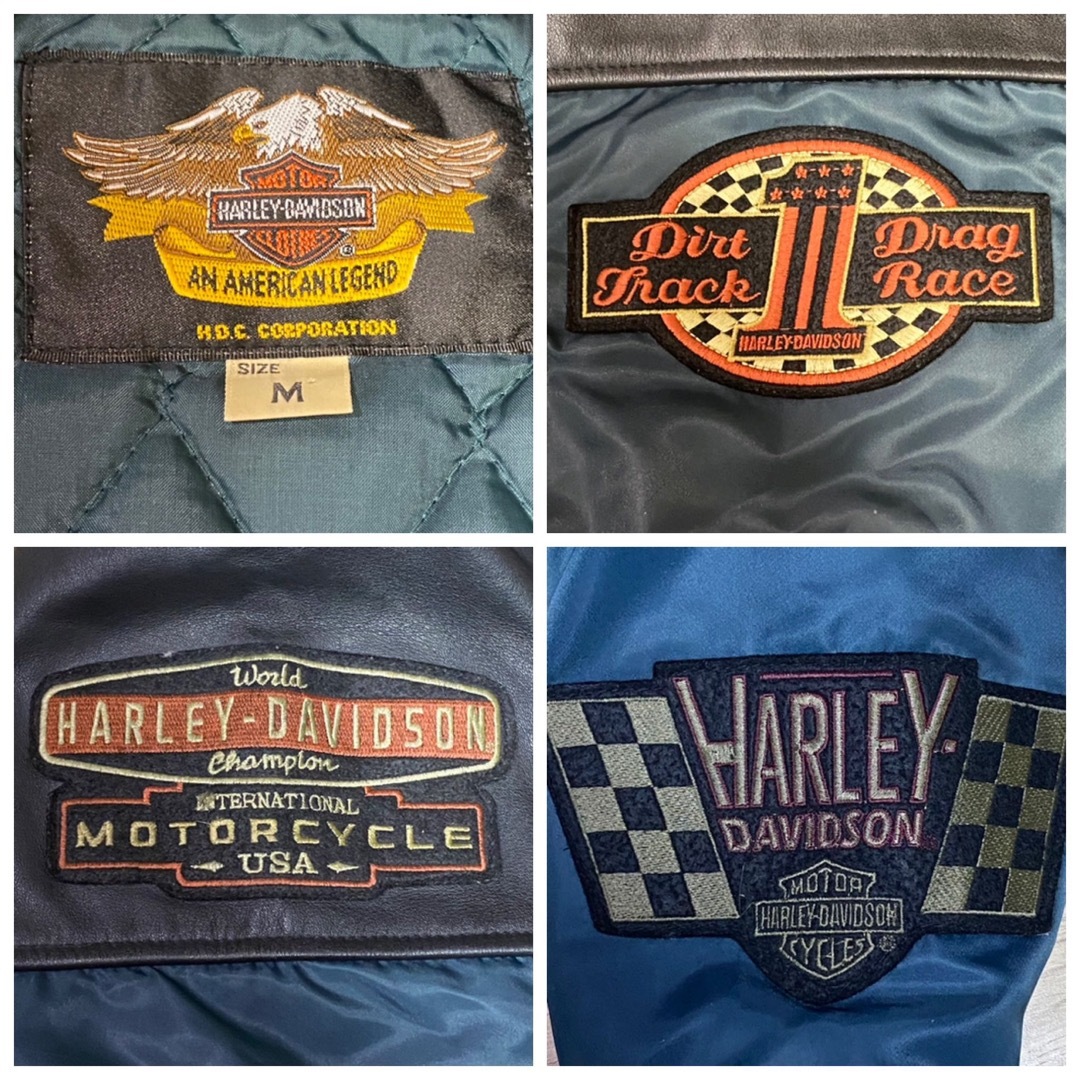 Harley Davidson ハーレー レザー ナイロン ジャケットmaー1