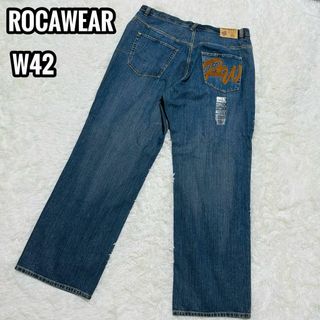 希少なデッドストック☆ROCA WEAR 極太 デニムパンツ 刺繍 W42