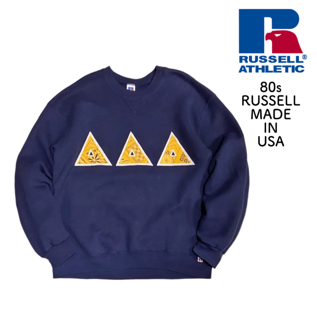 9500円 ラッセル 80s 前V カレッジ スウェット RUSSELL バンダナ USA製