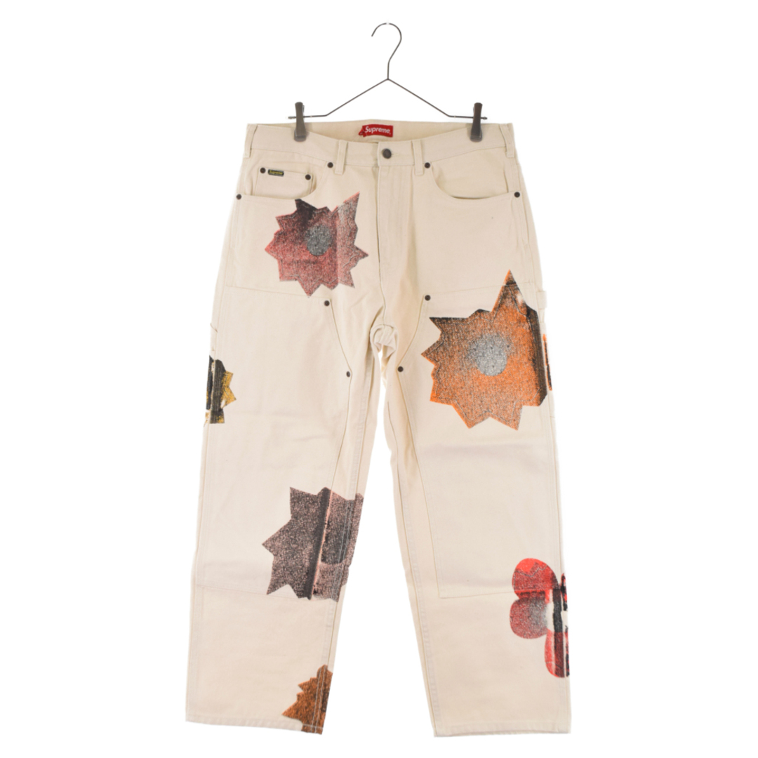 SUPREME シュプリーム 22SS Nate Lowman Double Knee Painter Pant ネイトロウマン ダブルニーペインター デニム パンツ ホワイト