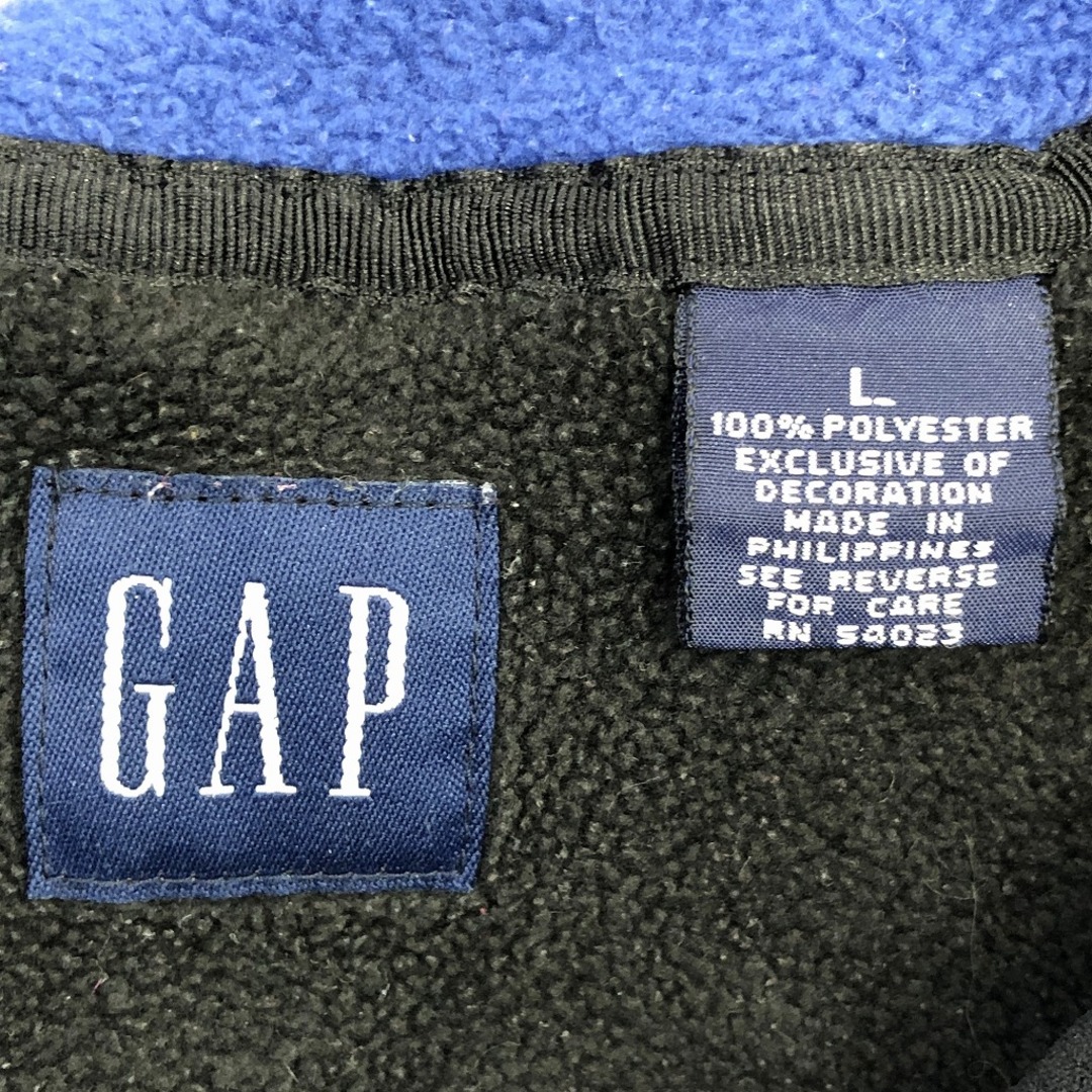 GAP(ギャップ)のGAP ギャップ フリース スウェット Vネック ライン系 ラグラン ブルー (メンズ L) 中古 古着 O9972 メンズのトップス(スウェット)の商品写真