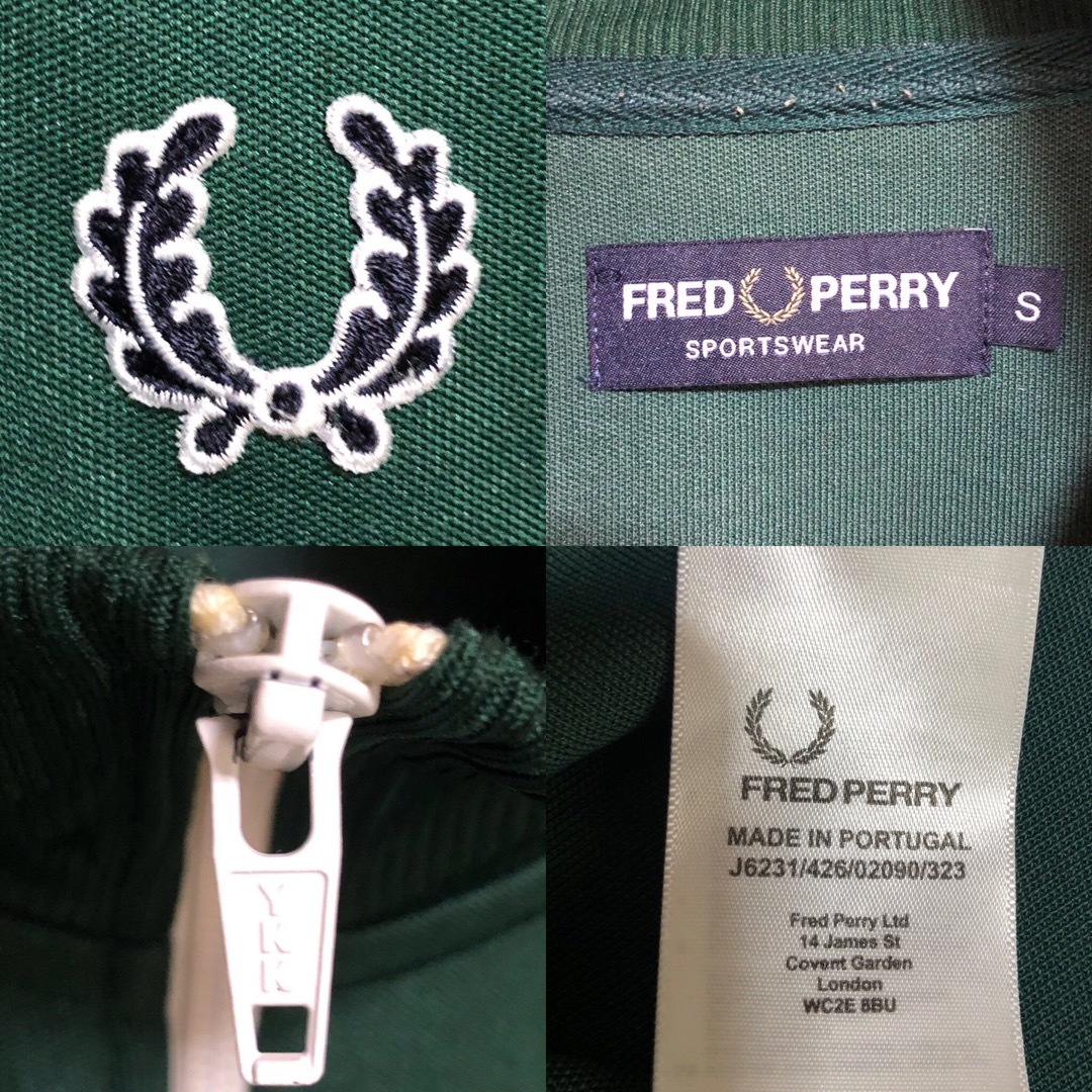 Fred Perry⭐️トラックジャケット 刺繍ロゴ/月桂樹テープライン 黒白