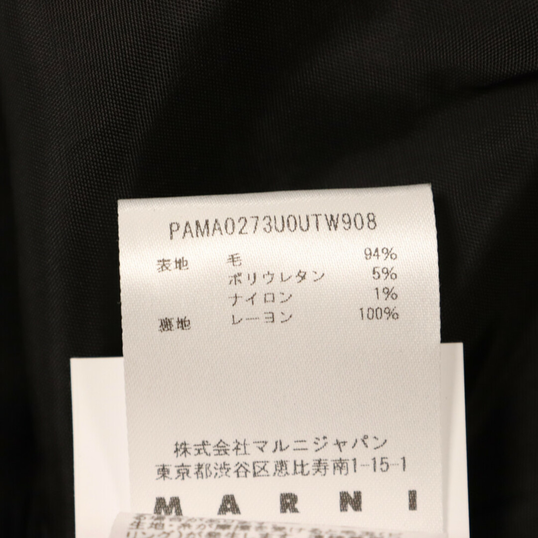 Marni(マルニ)のMARNI マルニ 2タックワイドスラックスパンツ ブラック レディース PAMA0273UOUTW908 レディースのパンツ(その他)の商品写真