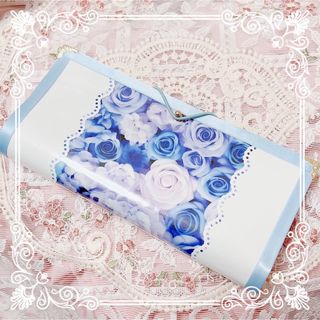 ♡軟質蛇腹ファイル♡　ブルー 薔薇 マステケース おすそ分けファイル(その他)