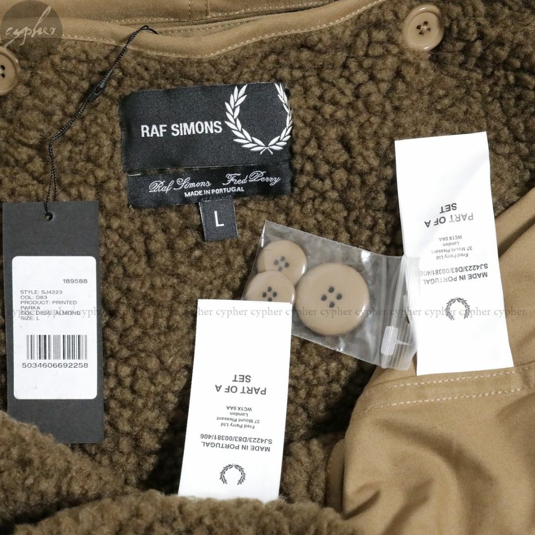 RAF SIMONS(ラフシモンズ)のL 新品 23SS ラフシモンズ フレッドペリー モッズ コート パーカ ボア メンズのジャケット/アウター(モッズコート)の商品写真