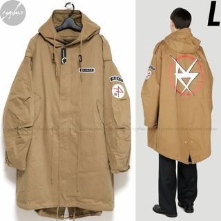 L 新品 23SS ラフシモンズ フレッドペリー モッズ コート パーカ ボア