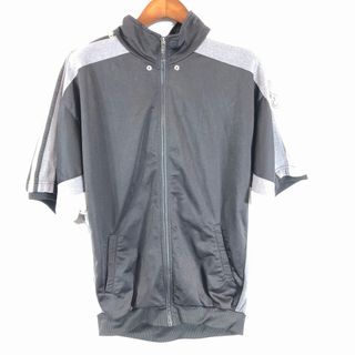 アディダス(adidas)のSALE///// 90年代 adidas アディダス 半袖ジャージ ジャケット ブラック (メンズ L) P0061(パーカー)