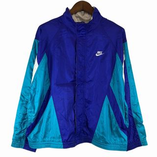 ナイキ(NIKE)の90年代 NIKE ナイキ ワンポイントロゴ ナイロン ジャケット 銀タグ ブルー (メンズ S) 中古 古着 P0083(その他)