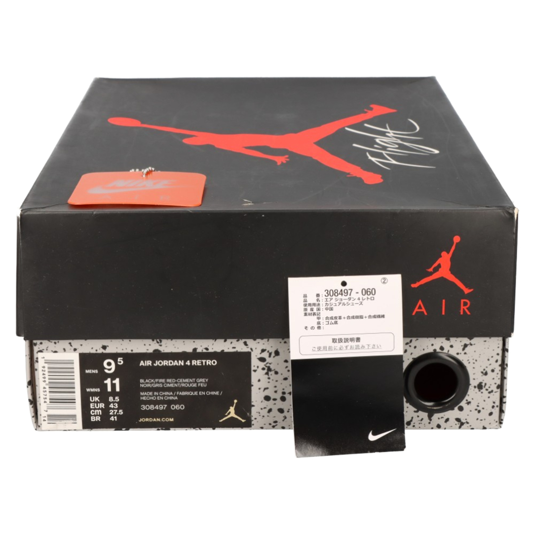 NIKE - NIKE ナイキ AIR JORDAN 4 RETRO Bred 308497-060 エア