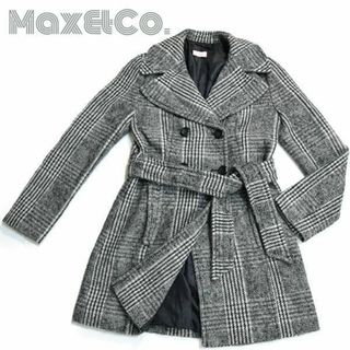 Max & Co. - マックスアンドコー■美品　ウールモヘア　ベルト付き千鳥格子チェック柄コートUS4