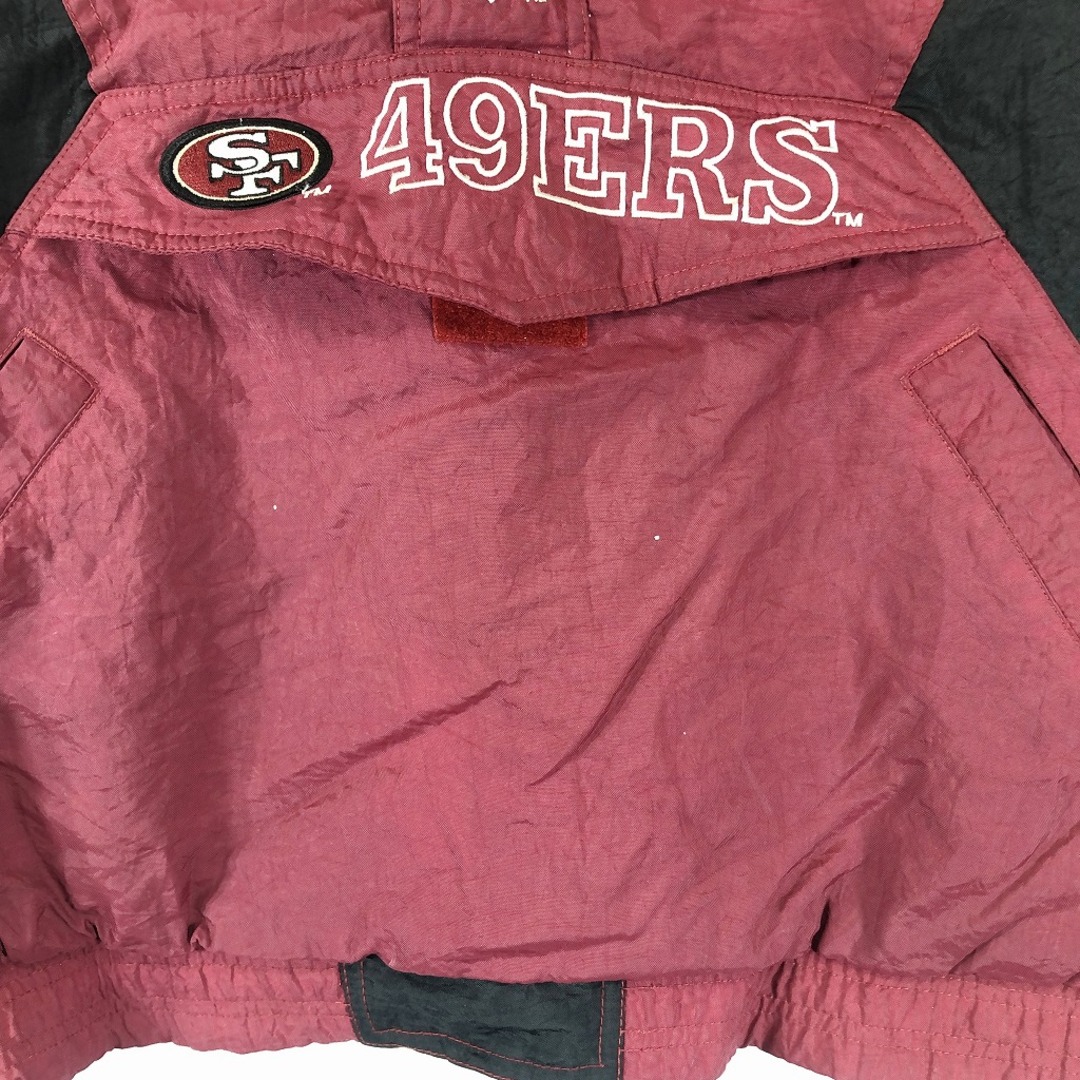 90年代 STARTER スターター NFL サンフランシスコ・49ers ナイロン アノラックパーカー プロチーム レッド (メンズ XL) 中古  古着 P0106