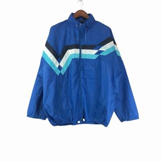 アディダス(adidas)の90年代 adidas アディダス ナイロン ジャケット 大きいサイズ ラグラン ブルー (メンズ XXL) 中古 古着 P0107(その他)