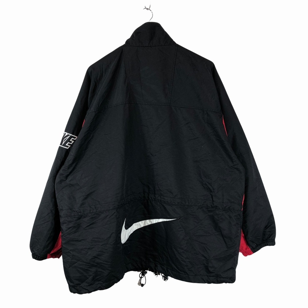 NIKE(ナイキ)の90年代 NIKE ナイキ ナイロン ジャケット 大きいサイズ スウォッシュロゴ ラグラン ブラック (メンズ XXL) 中古 古着 P0141 メンズのジャケット/アウター(その他)の商品写真