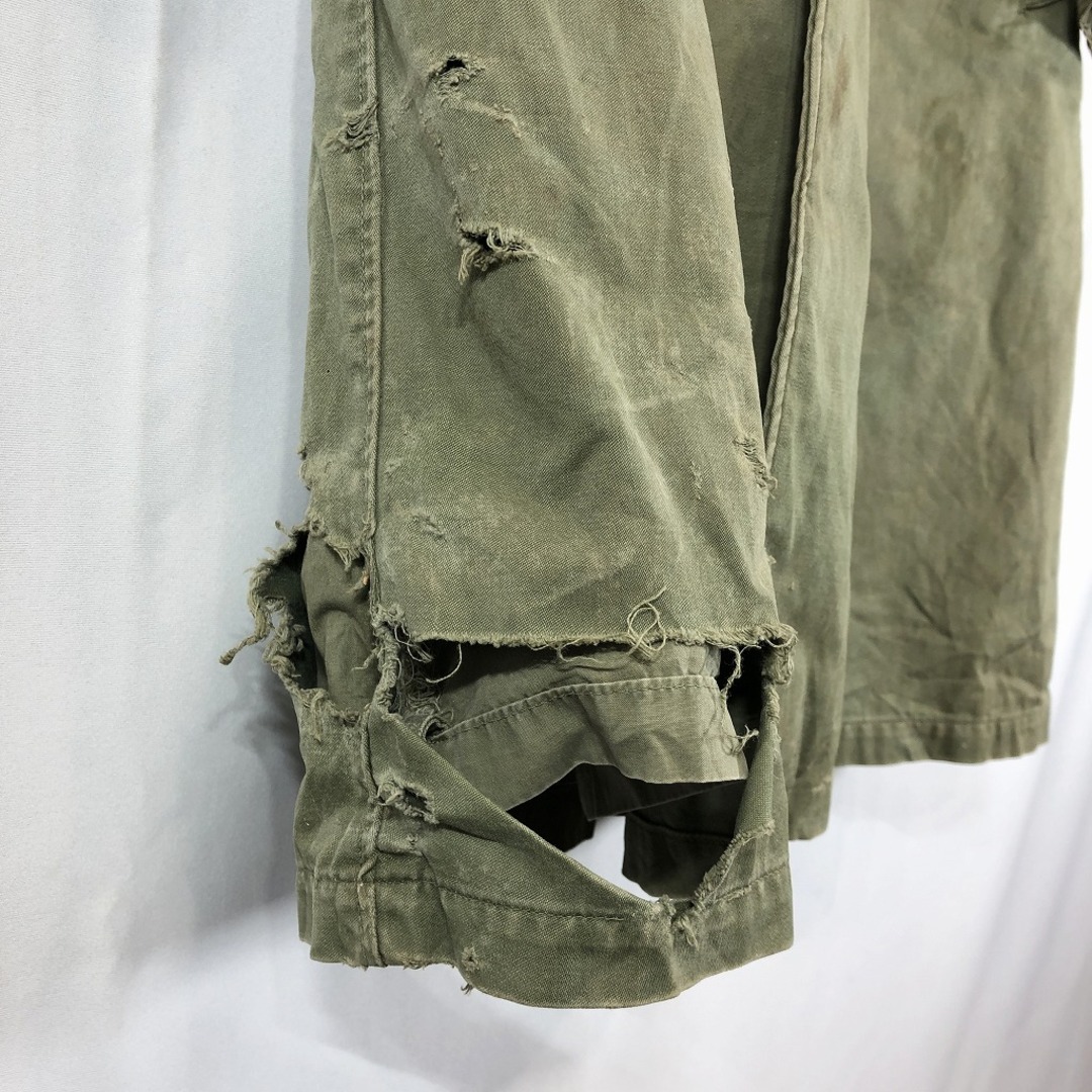 50~60年代  米軍実物 U.S.ARMY オーバーコート ミリタリー 戦闘服 アウター オリーブ (メンズ SMALL/SHORT) 中古 古着 P0148 メンズのジャケット/アウター(ミリタリージャケット)の商品写真