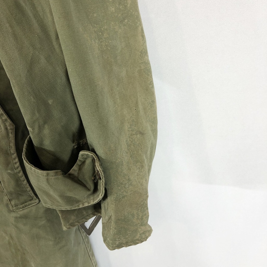 50~60年代  米軍実物 U.S.ARMY オーバーコート ミリタリー 戦闘服 アウター オリーブ (メンズ SMALL/SHORT) 中古 古着 P0148 メンズのジャケット/アウター(ミリタリージャケット)の商品写真