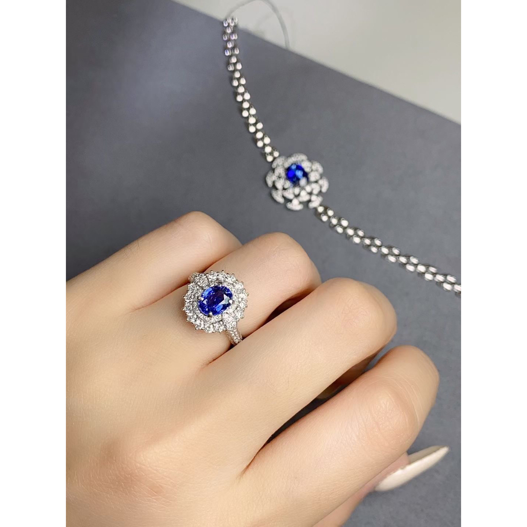 天然 ブルーサファイア ダイヤ リング1.49ct pt900 ¥ レディースのアクセサリー(リング(指輪))の商品写真