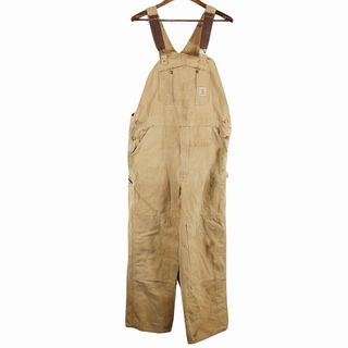 カーハート(carhartt)の90年代 Carhartt カーハート ダック地 オーバーオール ワーク ブラウン (メンズ 40/32) 中古 古着 P0201(サロペット/オーバーオール)