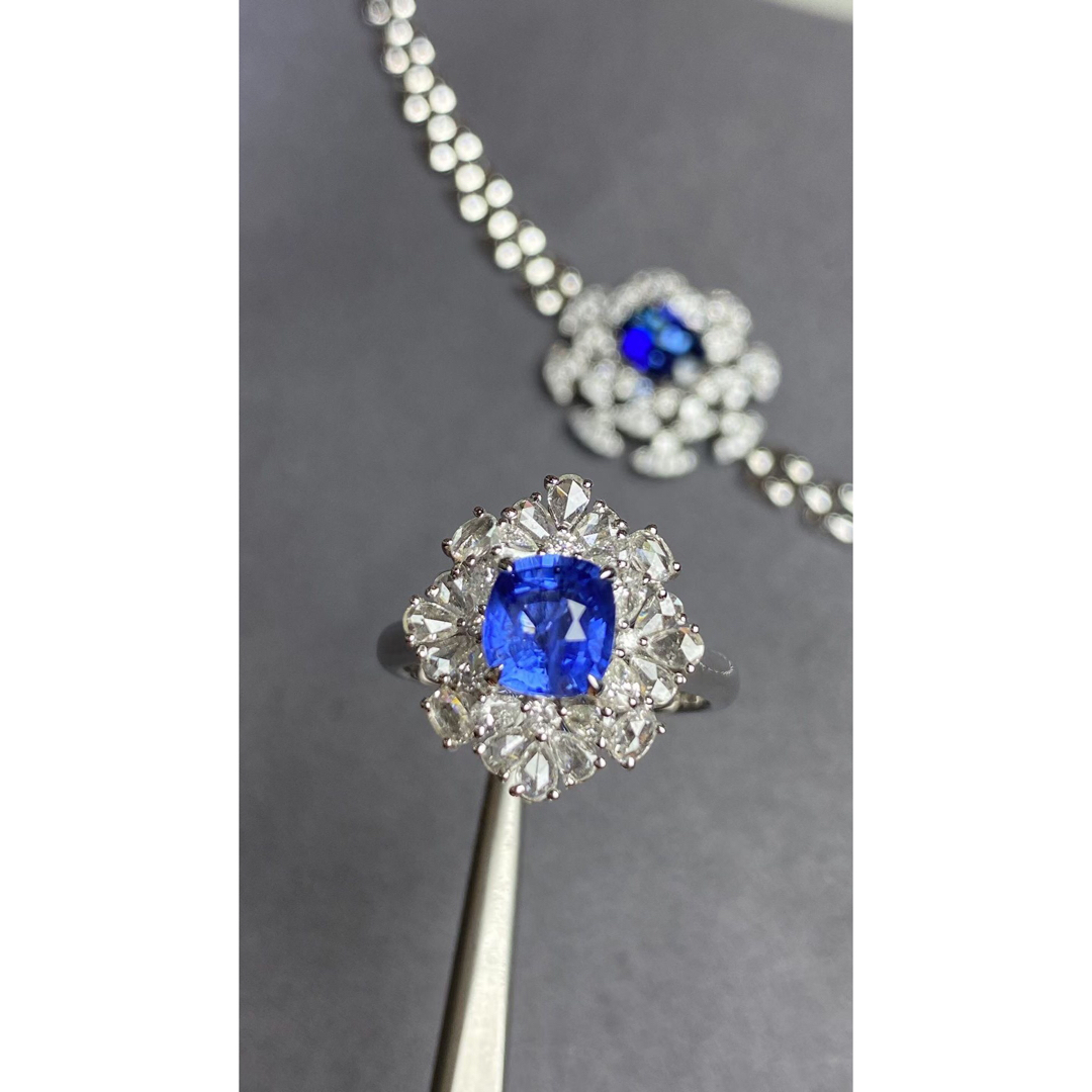 天然 ブルーサファイア ダイヤ リング2.6ct k18 ¥ 天然 ブルーサファイア ダイヤ リング2.6ct k18 ¥