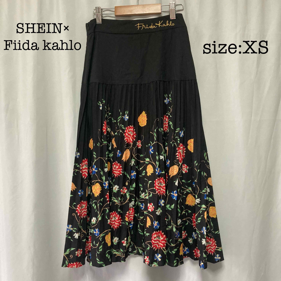 Frida Kahlo X SHEIN フローラルプリント プリーツスカート レディースのスカート(ロングスカート)の商品写真