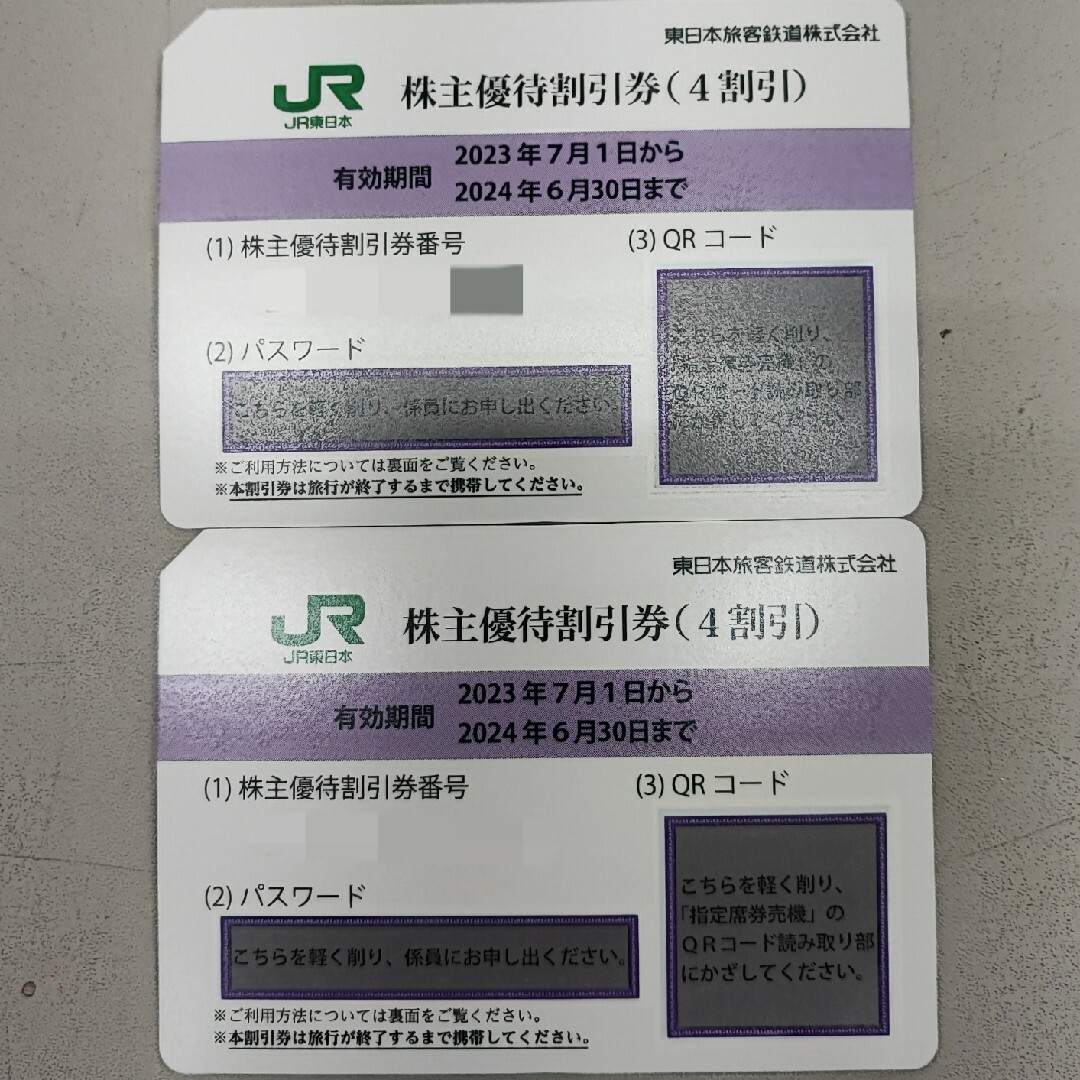 優待券/割引券JR東日本株主優待割引券2枚　保証有りのラクマパック発送